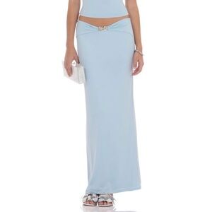 Light Blue Women's Maxi Skirt